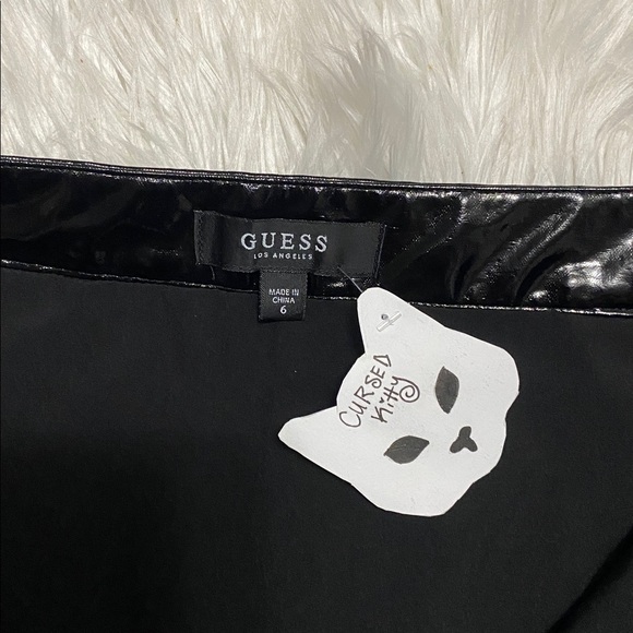 Guess Pvc Goth Black Mini Zip up Skirt - Picture 6 of 6